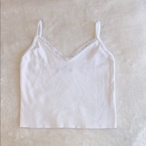 Brandy Melville White Nicolette Lace Tank Top
